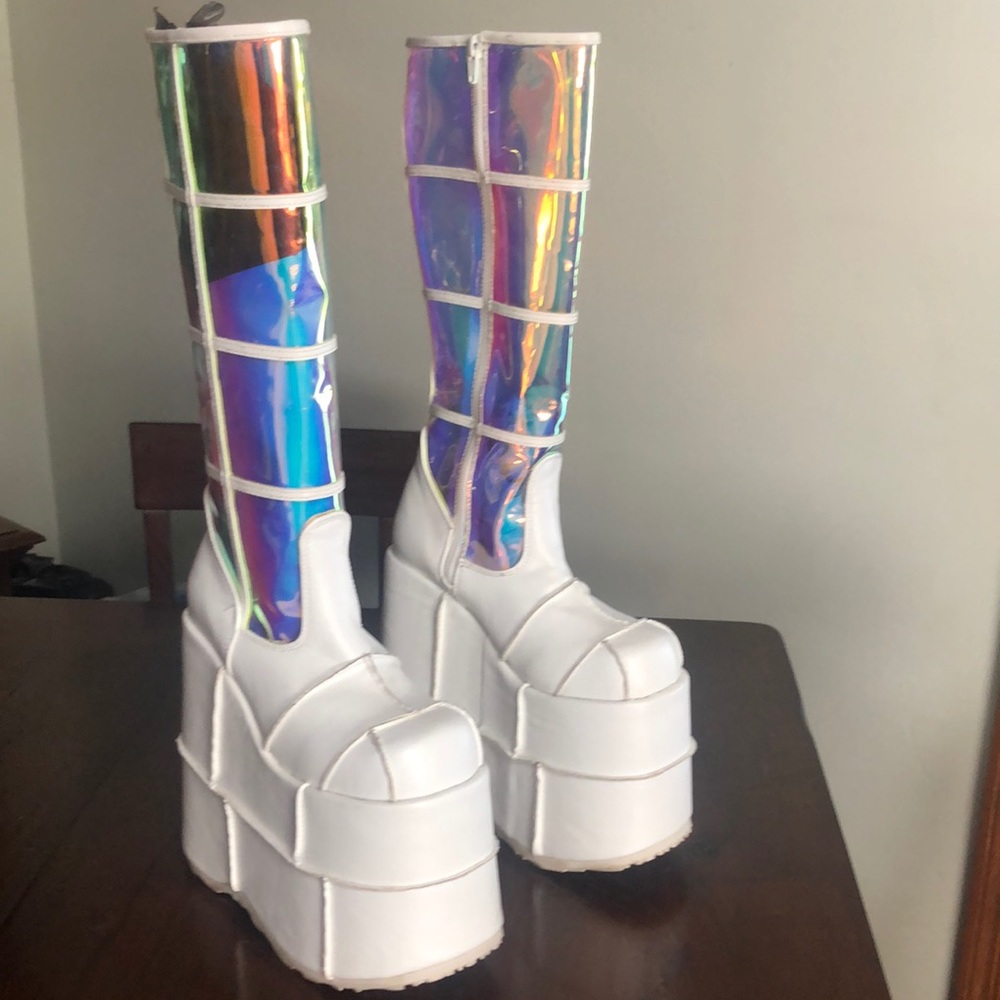 Demonia See Thru Stacked Boots